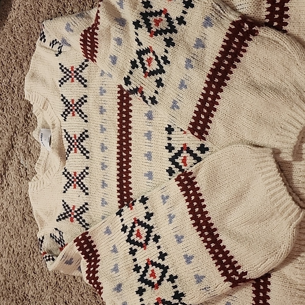 Old Navy sweater. Cream color. Size XL. Acrylic and polyester. Never worn
